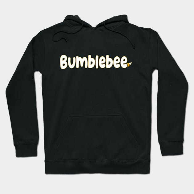 Bumblebee With Sting White Graphic Word Hoodie by K0tK0tu